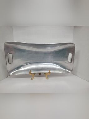 Pewter Handled Serving Tray Made In India. 18:×8"×2.5"
